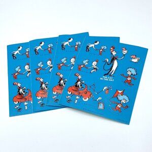 Vintage 4x Dr. Suess Sticker sheets - The Cat in the Hat- Hallmark 1957 1985